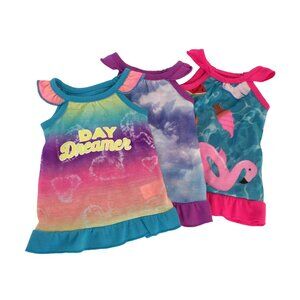 Kohls 18" Baby Doll Nightgown Pajamas Pink Blue Purple Lot of 3